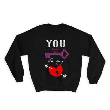 Heart Key Heart Arrow Cupid : Gift Sweatshirt Valentines Day Love Romantic Girlfriend Wife Boyfriend Husband