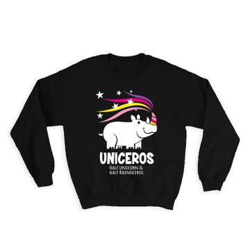 Rainbow Uniceros Unicorn Funny Rhino : Gift Sweatshirt Humor Wall Poster Magic Animal