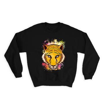 Tiger Colorful Tribal : Gift Sweatshirt Wild Animals Wildlife Fauna Safari Species Nature