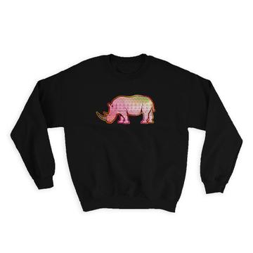 Rhino Colorful Tribal : Gift Sweatshirt Wild Animals Wildlife Fauna Safari Species Nature
