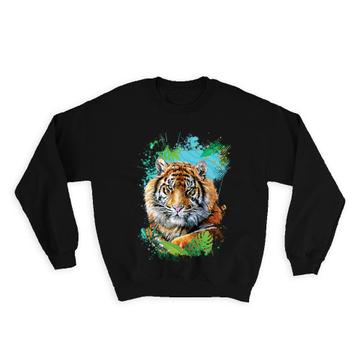 Tiger Leaves  : Gift Sweatshirt Wild Animals Wildlife Fauna Safari Species