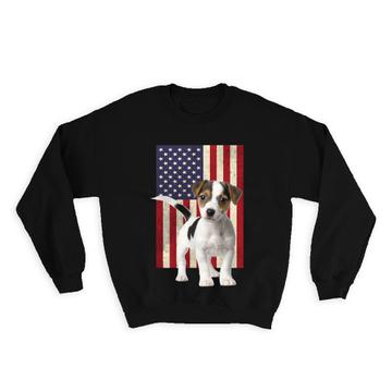 Jack Russell Terrier USA Flag : Gift Sweatshirt Dog American United States