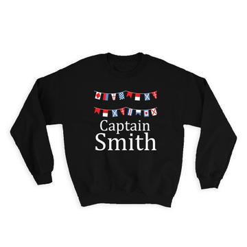 Personalized Maritime Flags : Gift Sweatshirt For Captain Naval Beach Boat Smith