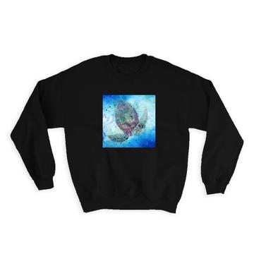 Watercolor Turtle : Gift Sweatshirt Ocean Animal Nature Protector Painting Art Yoga Trends
