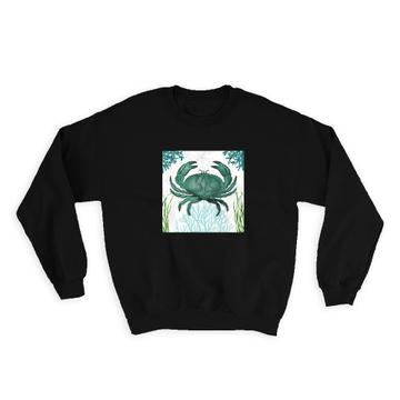 Rock Crab Vintage Art : Gift Sweatshirt Water Animal Seaweed Botanical Retro Wall Poster