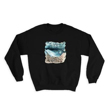 Dolphin Watercolor Art Print : Gift Sweatshirt Ocean Water Animal Nature Lover Stones Light