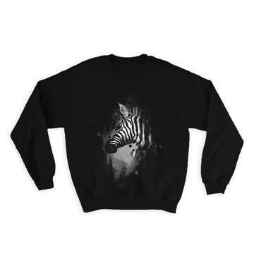 Zebra Face Watercolor : Gift Sweatshirt Safari Animal Wild Nature Africa Protection Painting