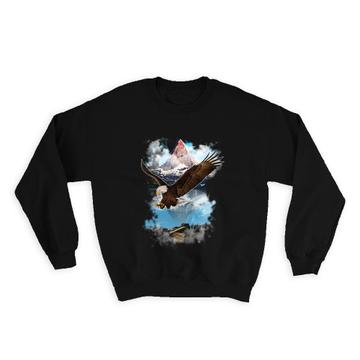 Bold Eagle Wings Open : Gift Sweatshirt Wild Bird North America Nature Lake Animal Lover