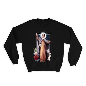 Saint Regina : Gift Sweatshirt Catholic Church Religious Christian Cross Flowers Dove