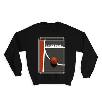 Basketball Court Photo : Gift Sweatshirt Art Print For Player Lover Champion Birthday Sport