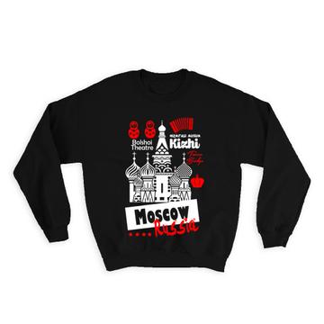 Moscow Russia Turistic Places : Gift Sweatshirt Graphic Bolshoi Theatre Hermitage Museum