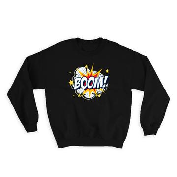 Boom Art Print : Gift Sweatshirt Vintage Fun Design For Birthday Party Decor Teenager Stars Explosion