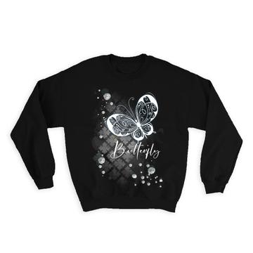 Butterfly Silhouette : Gift Sweatshirt Fun Design Art For Her Birthday Coworker Party Favor Custom