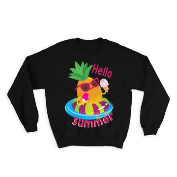 Funny Pineapple Art : Gift Sweatshirt Hello Summer Fruit Fruits Lover Kid Child Holidays Coworker