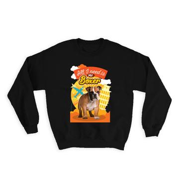 For Boxer Dog Lover Owner : Gift Sweatshirt Dogs Animal Pet Cute Art Birthday Decor Puppy