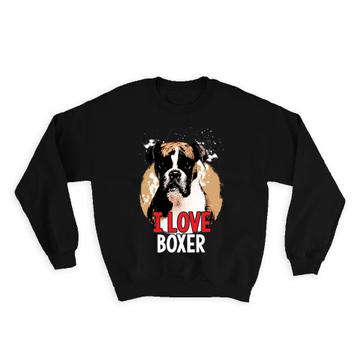For Boxer Dog Owner Lover : Gift Sweatshirt Dogs Animal Pet Photo Art Birthday Decor Favor