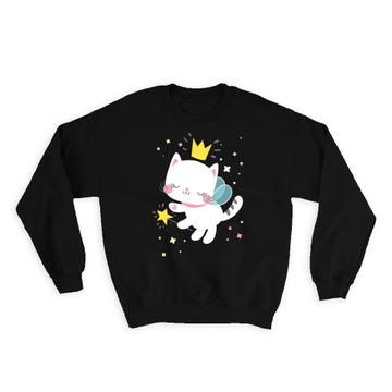 Fairy Cat Crown Angel : Gift Sweatshirt For Baby Girl Shower Sweet Fifteen Sixteen Magic Birthday