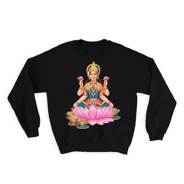 Lakshmi For Wealth : Gift Sweatshirt Good Fortune Home Decor Hindu Indian Goddess Vintage Poster