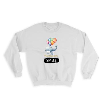 Whale Balloons Peace Begins with a Smile : Gift Sweatshirt Cute Kid