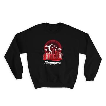 Singapore Skyline Merlion : Gift Sweatshirt Singaporean