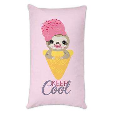 Keep Cool : Gift Throw Pillow Sloth Ice Cream Cute Cone Funny