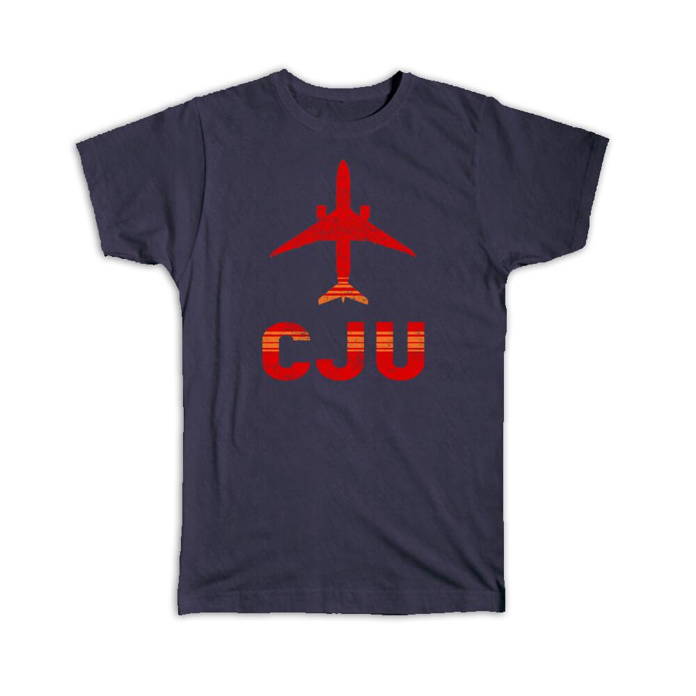 Gift T-Shirt : South Korea Jeju Airport CJU Travel Airline Pilot AIRPORT