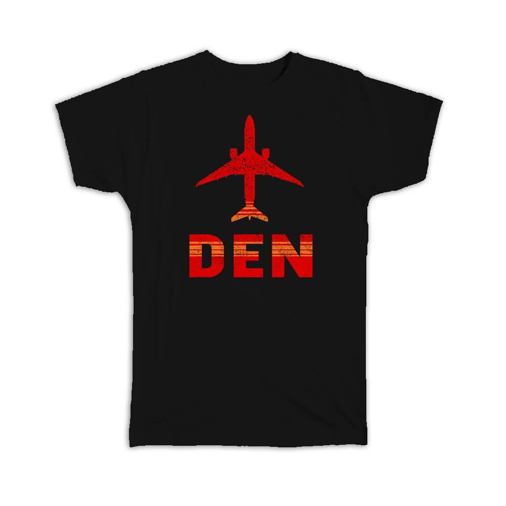 Gift T-Shirt USA Denver Airport Colorado DEN Travel Airline Pilot AIRPORT