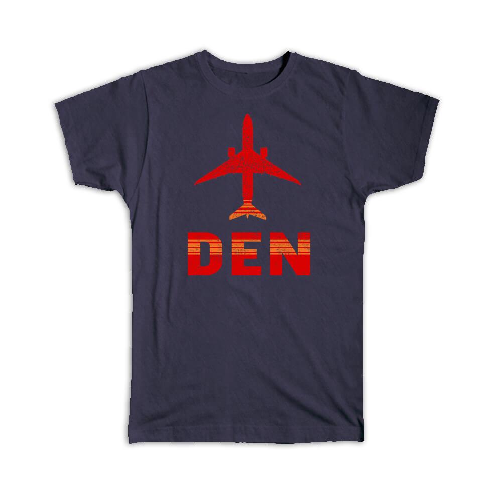 Gift T-Shirt USA Denver Airport Colorado DEN Travel Airline Pilot AIRPORT