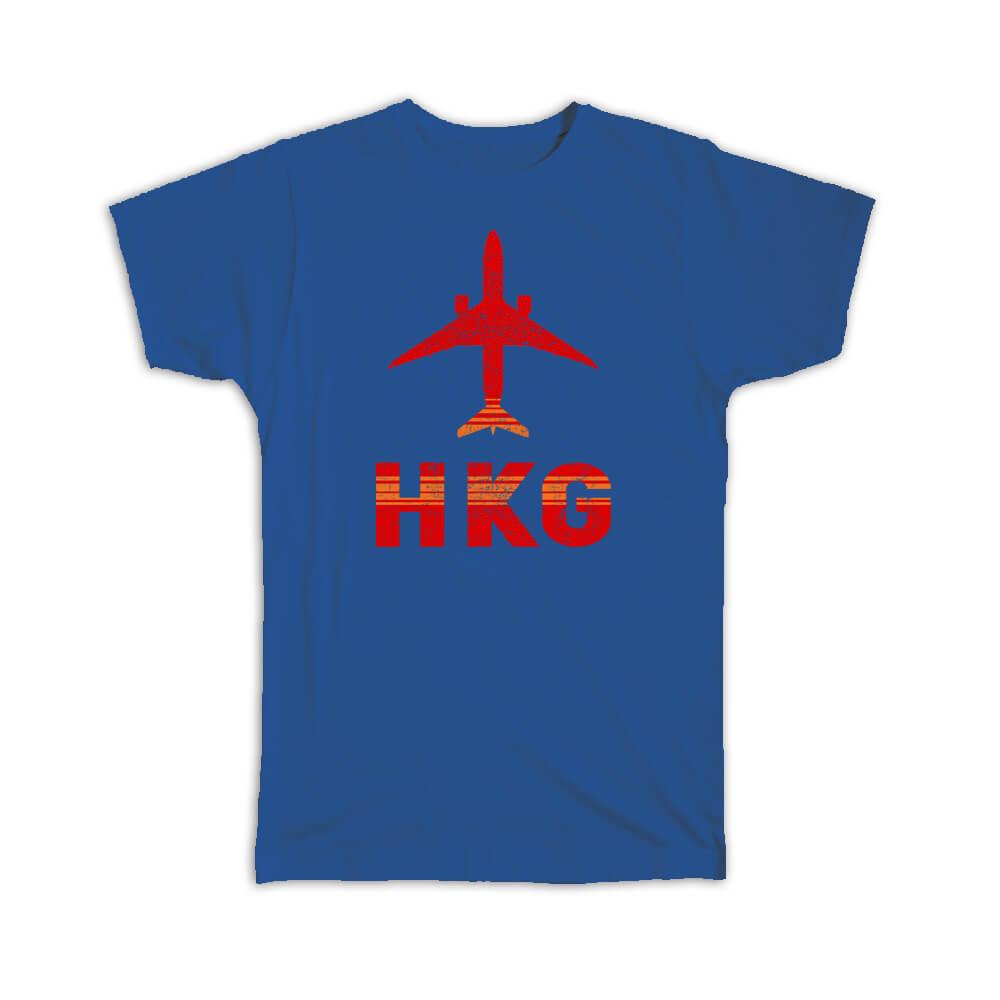 Gift T-Shirt : Hong Kong Check Lap Kok Airport HKG Travel Airline Pilot AIRPORT