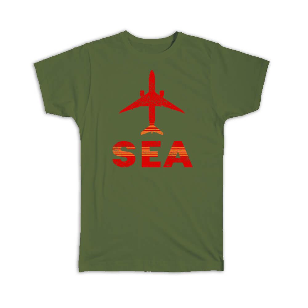 SEA-TAC Airport Washington 206 Tacoma S-2XL FLY SEATTLE Women's T-shirt 