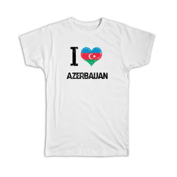 I Love Azerbaijan : Gift T-Shirt Heart Flag Country Crest Azerbaijani Expat