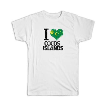 I Love Cocos Islands : Gift T-Shirt Heart Flag Country Crest Expat