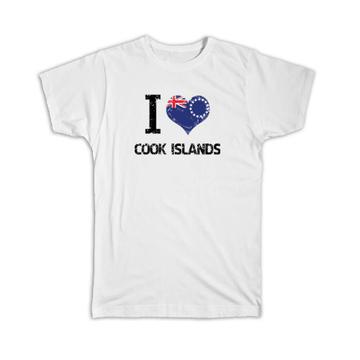 I Love Cook Islands : Gift T-Shirt Heart Flag Country Crest Cook Islander Expat