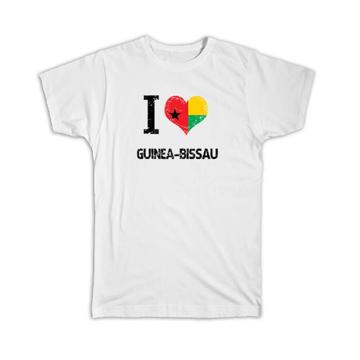 I Love Guinea-Bissau : Gift T-Shirt Heart Flag Country Crest Expat
