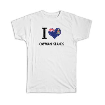 I Love Cayman Islands : Gift T-Shirt Heart Flag Country Crest Cayman Islander Expat