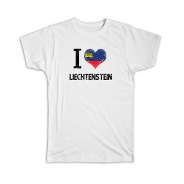 I Love Liechtenstein : Gift T-Shirt Heart Flag Country Crest Liechtenstein citizen