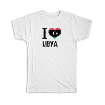 I Love Libya : Gift T-Shirt Heart Flag Country Crest Libyan Expat