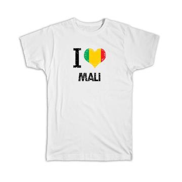 I Love Mali : Gift T-Shirt Heart Flag Country Crest Malian Expat