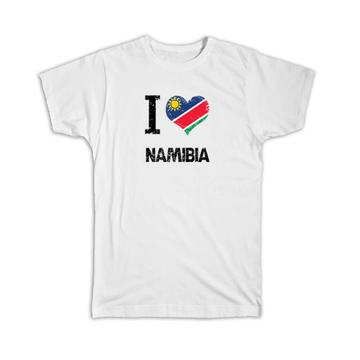 I Love Namibia : Gift T-Shirt Heart Flag Country Crest Namibian Expat