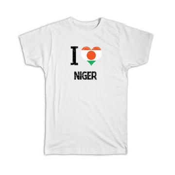 I Love Niger : Gift T-Shirt Heart Flag Country Crest Expat