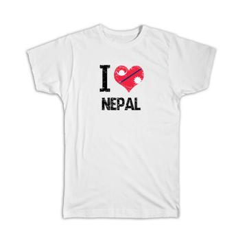 I Love Nepal : Gift T-Shirt Heart Flag Country Crest Nepalese Expat