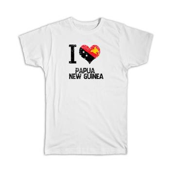 I Love Papua New Guinea : Gift T-Shirt Heart Flag Country Crest Papua New Guinean
