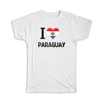 I Love Paraguay : Gift T-Shirt Heart Flag Country Crest Paraguayan Expat