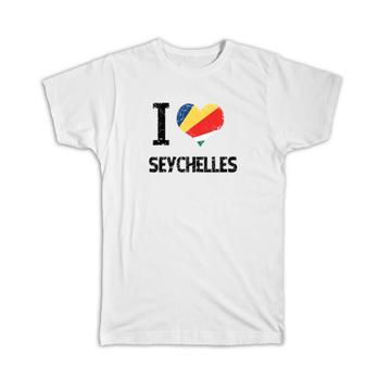 I Love Seychelles : Gift T-Shirt Heart Flag Country Crest Expat
