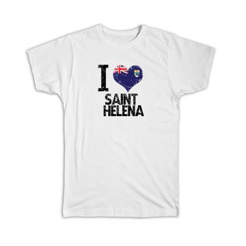 I Love Saint Helena : Gift T-Shirt Heart Flag Country Crest Expat