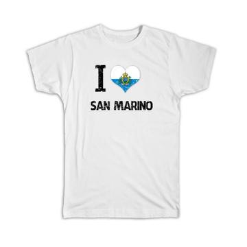 I Love San Marino : Gift T-Shirt Heart Flag Country Crest Expat