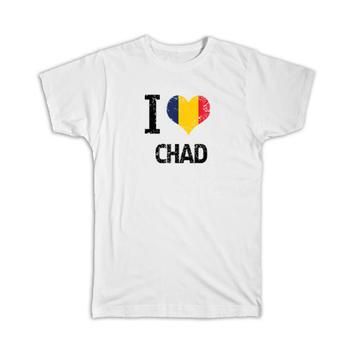 I Love Chad : Gift T-Shirt Heart Flag Country Crest Chadian Expat
