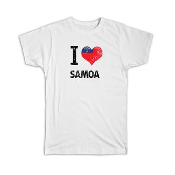 I Love Samoa : Gift T-Shirt Heart Flag Country Crest Expat