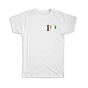 I Love Cote d’Ivoire : Gift T-Shirt Flag Heart Crest Country Expat