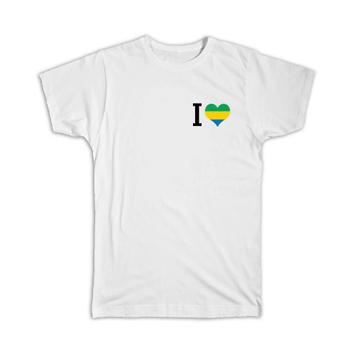 I Love Gabon : Gift T-Shirt Flag Heart Crest Country Gabonese Expat